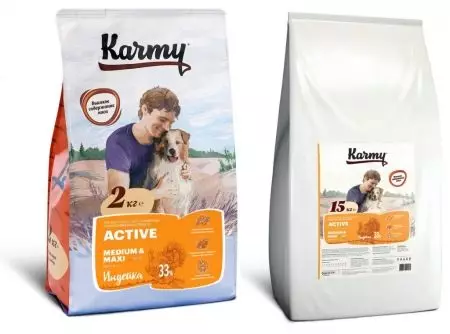 Karmy dog ​​feed: Composition and class of dry feed for small, medium and large breeds. Feed with lamb, veal and other producer products, reviews 22106_17