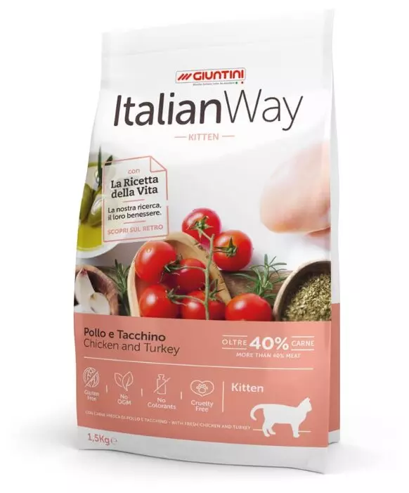 Alimentos italianos: mensageiros para gatos, cães e gatinhos. Classe de alimentação seca e sua revisão, comentários 22126_7