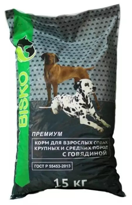 Bisko feed: for dogs and cats. Premium feed composition. Dry feed for puppies and adult animals, their review. Reviews 22129_11