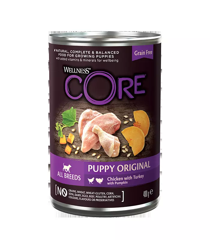 Core Wellness kanggo asu: komposisi, panganan kanggo anak anjing lan watu cilik, garing lan udan nganggo lamb, spesies liyane 22132_20