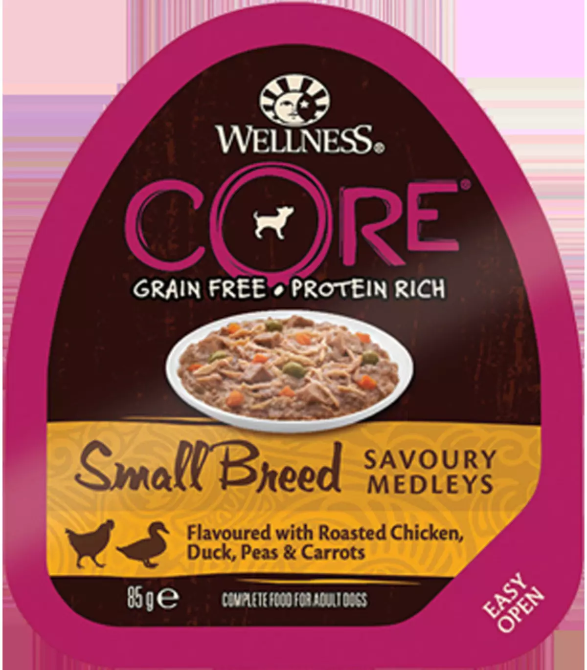 Core Wellness kanggo asu: komposisi, panganan kanggo anak anjing lan watu cilik, garing lan udan nganggo lamb, spesies liyane 22132_23