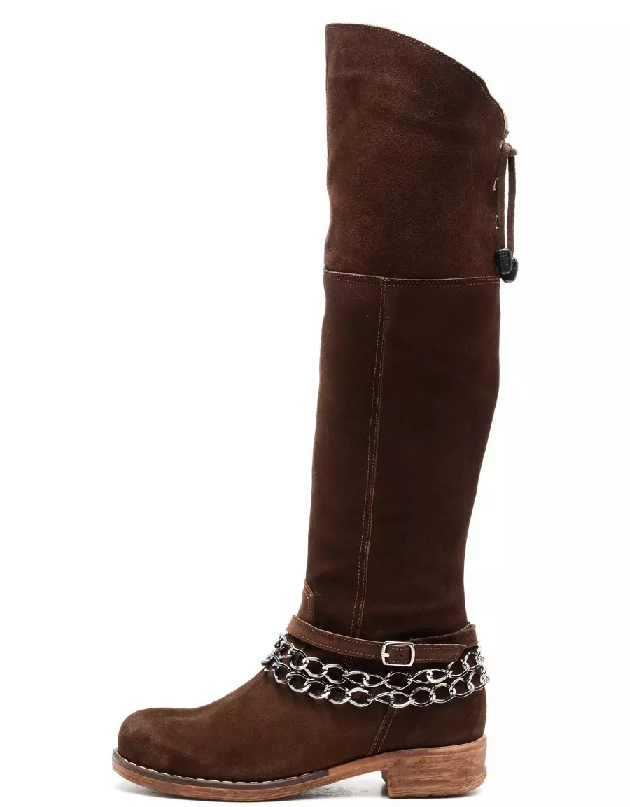 Brown Suede Boots (35 bilder): Hva skal du ha på kvinnelige modeller på hælen og på en kile av brunt ruskind 2237_29