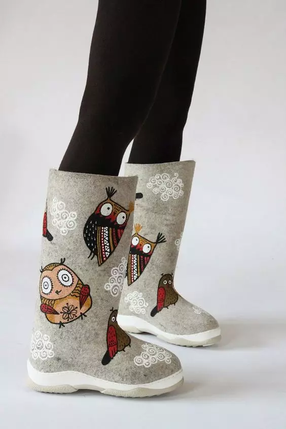 여성 부츠 부츠 (64 장의 사진) : 겨울 신발, 번개를위한 절연 된 펠트 모델 2247_15