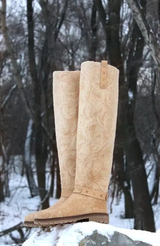 여성 부츠 부츠 (64 장의 사진) : 겨울 신발, 번개를위한 절연 된 펠트 모델 2247_21