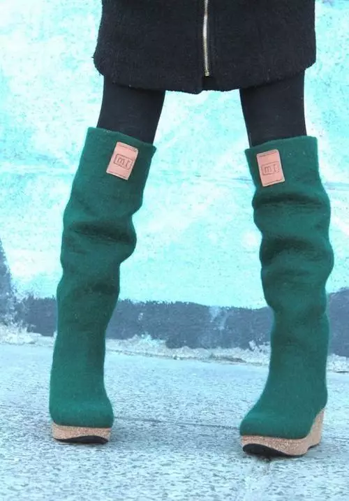 여성 부츠 부츠 (64 장의 사진) : 겨울 신발, 번개를위한 절연 된 펠트 모델 2247_5