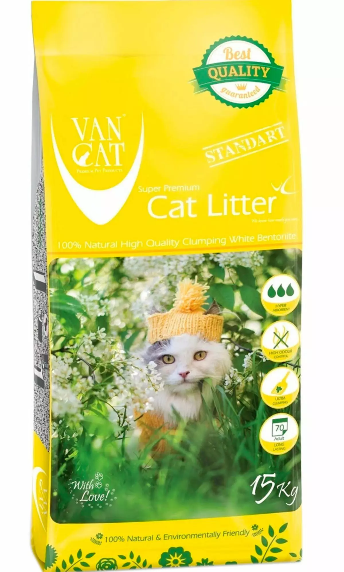 Наповнювачі Van Cat: грудкує наповнювач 20 кг для котячого туалету «100% Натуральний» і Standart, інші наповнювачі для кішок, відгуки 22612_16