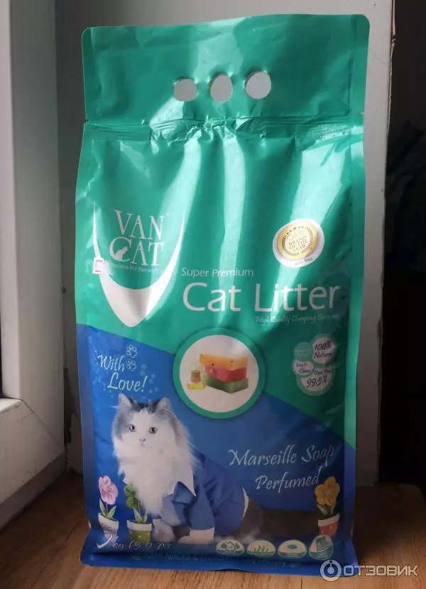 Fillerers Van Cat: filler Commary 20 kg për tualet cat 