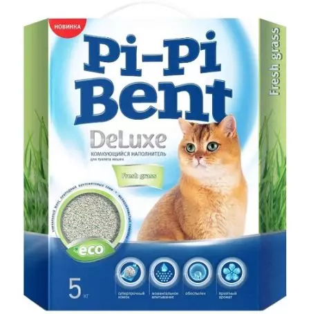 Pengisi Pi-Pi: Ringkesan Pengisi Komersial kanggo Feline Teilet 15 kg lan volume liyane, review 22619_11
