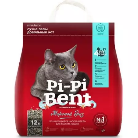 Pi-Pi Bent Fillers: Visió general dels farcits comercials de Feline Have de 15 kg i un altre volum, comentaris 22619_8