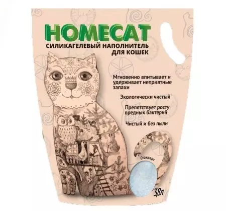 Напаўняльнікі Homecat: камяком «Зялёны чай», силикагелевый, кукурузны, «Стандарт» і іншыя напаўняльнікі для кацінага туалета. водгукі пакупнікоў 22626_12