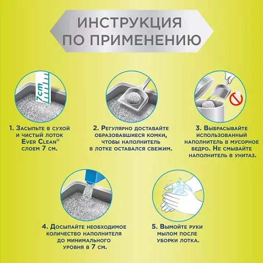 I-firlers ecocekileyo: Kwipakethi ye-10 ne-6 kg, ezorhwebo, kunye nephunga le-lavender kunye nezinye iifilitha zendlu yangasefu yeFeline, uphononongo 22627_6