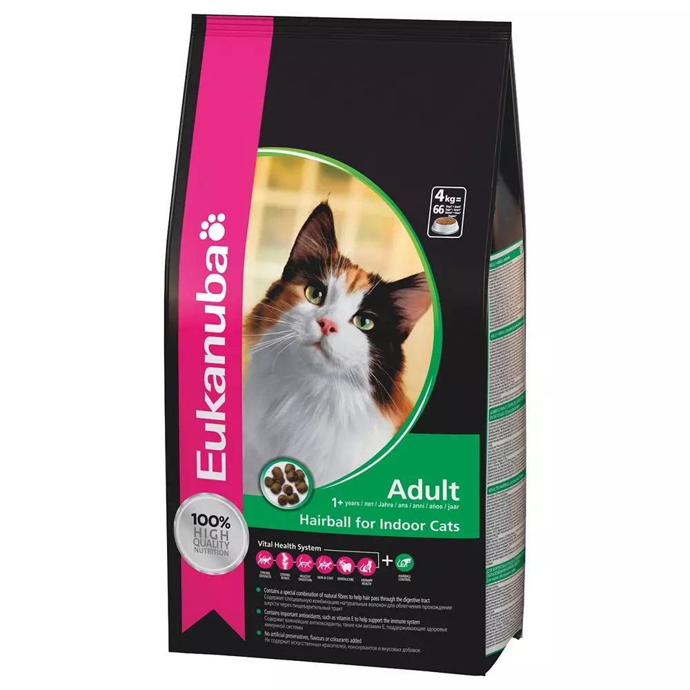 Eukanuba för katter: kattungar Mat och steriliserade katter, komposition, torrmat i förpackning 10 kg och våta spindlar, annan kattmat, recensioner 22640_16