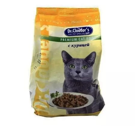 Feed dr. Clauders: tuyo para sa mga pusa at aso. Feline Canned Food (Canned Food) at iba pang mga basa na produkto 22663_8