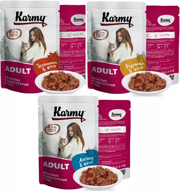 Karmy Feed: Σύνθεση. Κατασκευαστής ξηρών ζωοτροφών του γατάκι υψηλής ποιότητας και άλλα, υγρά προϊόντα για ζώα. Αναθεωρήστε κριτικές 22667_13