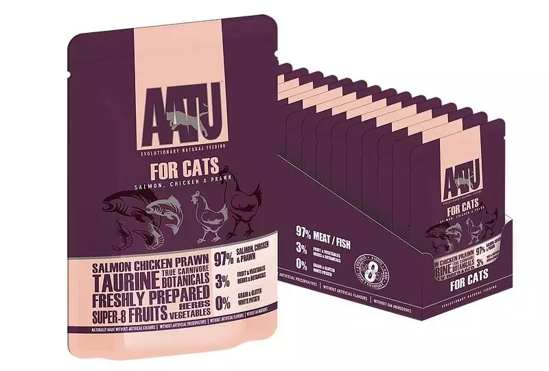 Aatu feed: alimentos secos e molhados. Características e descrição dos produtos para gatos e cães 22669_15