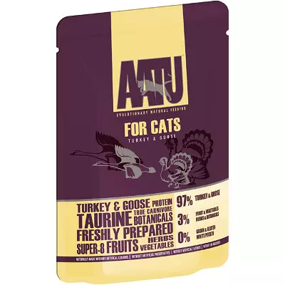 Aatu feed: alimentos secos e molhados. Características e descrição dos produtos para gatos e cães 22669_21