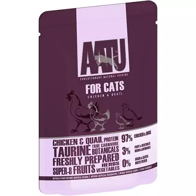 Aatu feed: alimentos secos e molhados. Características e descrição dos produtos para gatos e cães 22669_23