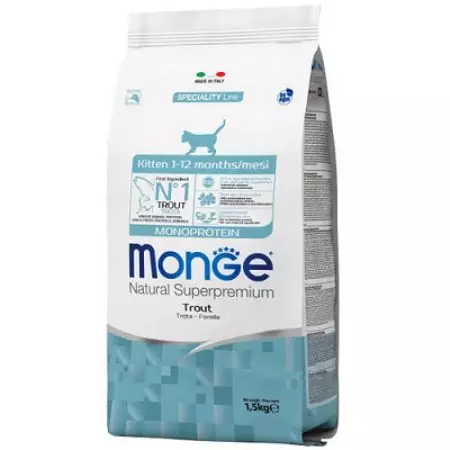 Suchý Monge krmivo pro kočky: Složení. Přehled zpětné vazby s hovězím masem a králíkem pro dospělé kočky a koťata, jiné italské jídlo. Recenze 22680_12