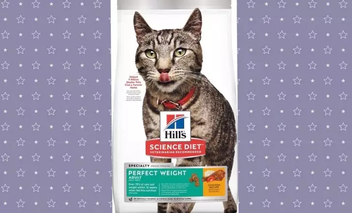 Hill's Cat Feed: Komponado de Felino-Feed. Konservita manĝaĵo por katoj. Ĉu ili estas la plej bona Purina Pro Plano kaj Reĝa Canin? Manĝu kun legomoj kaj kokido. Recenzoj 22688_26