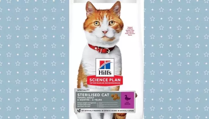Hill's Cat feed: Feline Feed ၏ဖွဲ့စည်းမှု။ ကြောင်များအတွက်စည်သွတ်အစားအစာ။ သူတို့ဟာအကောင်းဆုံး Purina Pro အစီအစဉ်နဲ့ Royal Canin လား။ ဟင်းသီးဟင်းရွက်နှင့်ကြက်သားနှင့်အတူအစာကျွေး။ ပြန်လည်သုံးသပ်ခြင်း 22688_30