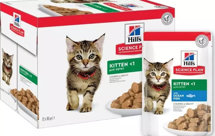 Feed Cat Hill: Përbërja e ushqimit të maces. Ushqim i konservuar për macet. A janë ata planin më të mirë Purina Pro dhe Royal Canin? Feed me perime dhe pulë. Shqyrtime 22688_38