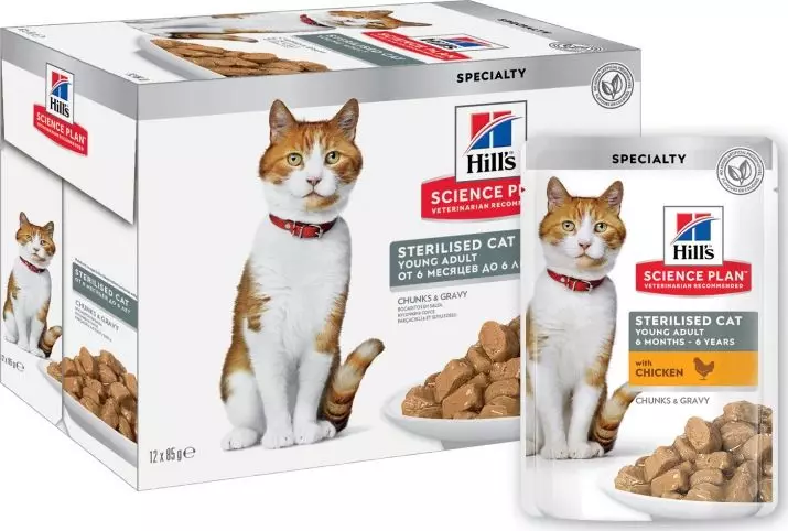 Hillova mačka hrana: sastav mačje hrane. Konzervirana hrana za mačke. Jesu li oni najbolji Plan Purina Pro i Royal Canin? Hraniti se povrćem i piletinom. Recenzije 22688_39