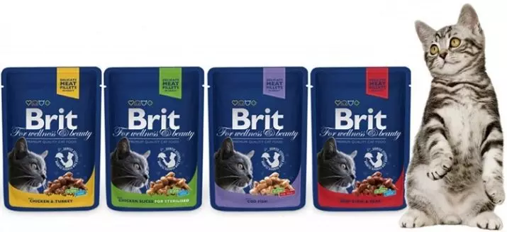 Mokra mačka hrana Brita: konzervirane in puffi iz Linek Premium in Care, njihova sestava. Ocene kupcev o blagovni znamki hrane 22693_14
