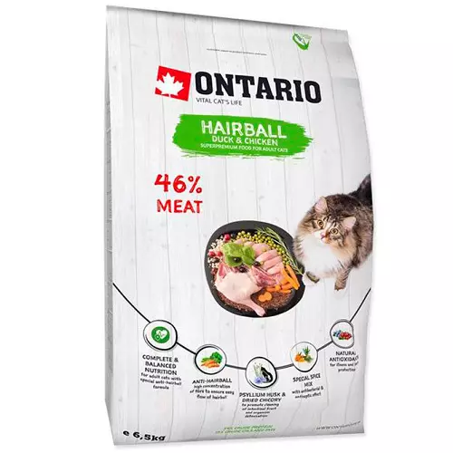 غذا برای گربه انتاریو: برای بچه گربه ها و گربه های استریل، ترکیبات خشک خشک و تولید کننده کنسرو مرطوب. بررسی ها 22695_17