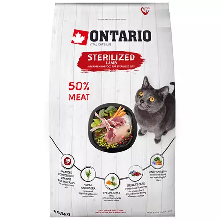 Mad til katte Ontario: Til killinger og steriliserede katte, tørre fødevaresammensætninger og våd dåsefabrikant. Anmeldelser 22695_18