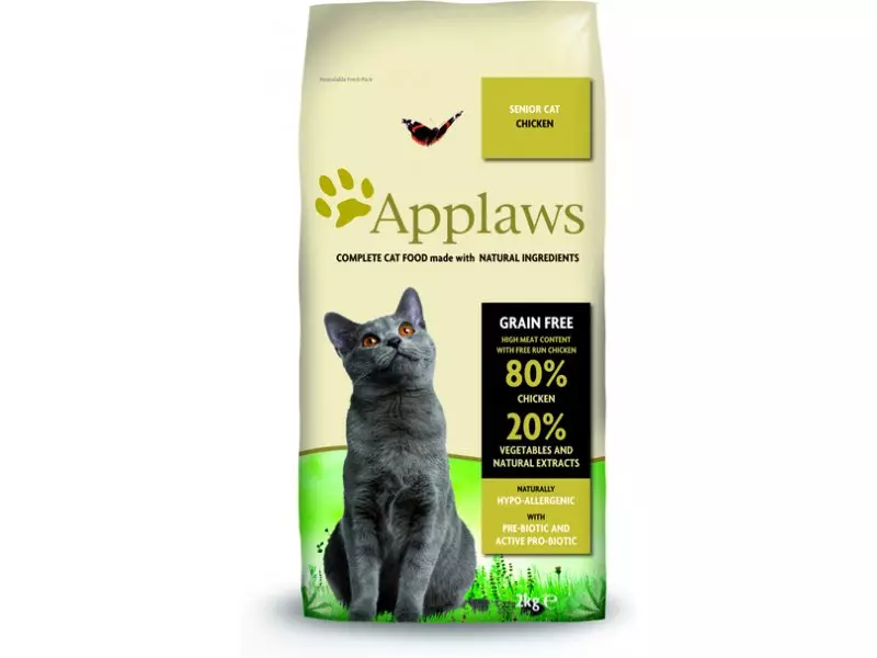 Cat feed Appaws: cica és sterilizált macskák, összetételük. Száraz hírnök és nedves takarmány, felülvizsgálatuk. Vélemény 22701_19
