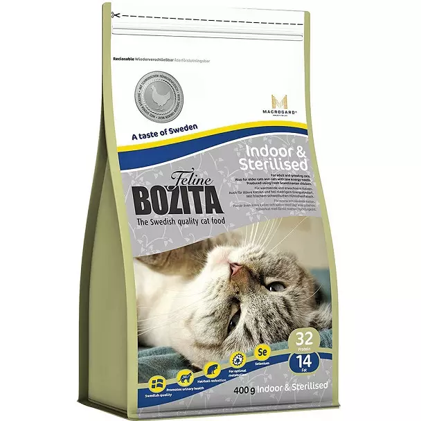 Bozita Feed: våt och torr mat från tillverkaren. Sammansättning. Mat från makrill, kyckling, lax och andra ingredienser. Recensioner 22706_20