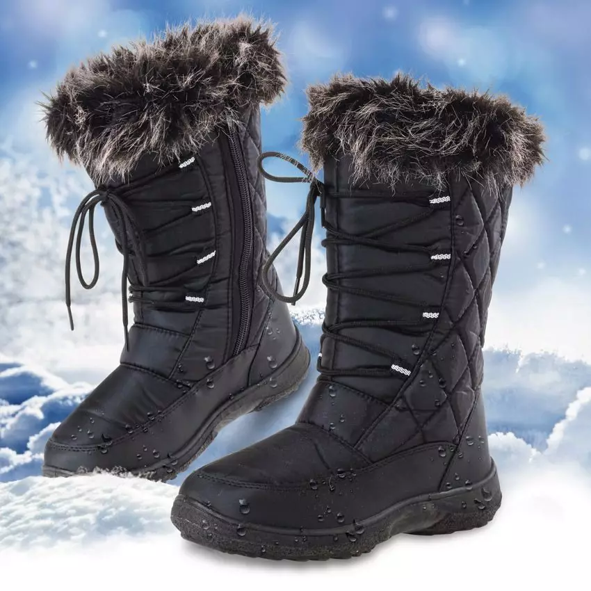 Damskie buty zimowe (85 zdjęć): izolowane modele wysokich ciosu na zimę, z którymi nosząc nastrój na klina, recenzje 2270_23