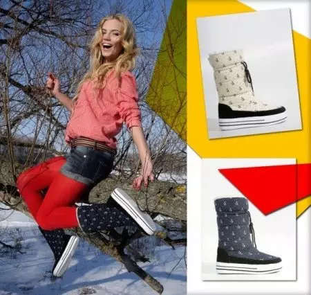 Dámské Zimní boty (85 fotografií): Izolované vysoké vyfoukané modely pro zimu, s jakým nosit náladu na klín, recenze 2270_60
