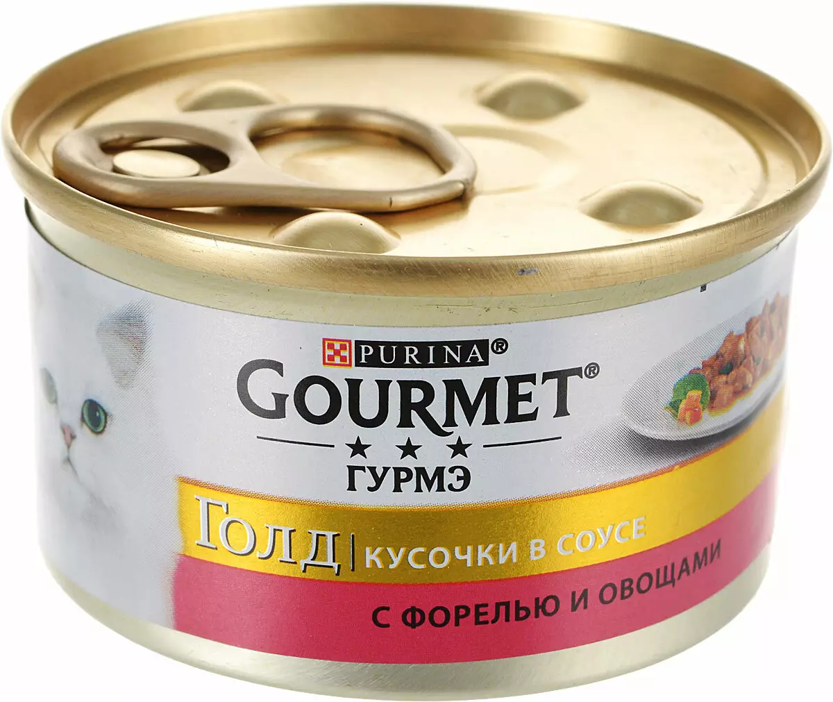 Gourmet: pakan kucing dan kucing purina, pate basah dan makanan kaleng kucing lainnya, komposisi mereka, ulasan 22711_23