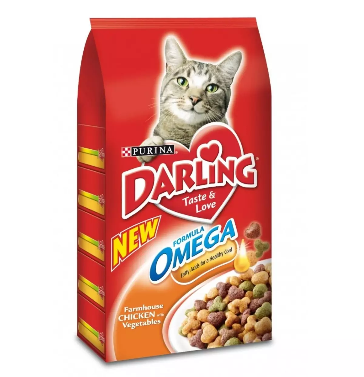 Котешка храна Darling: Feline суха храна от Purina в опаковки 2 кг и 10 кг, различни видове, състав и рецензии 22732_2