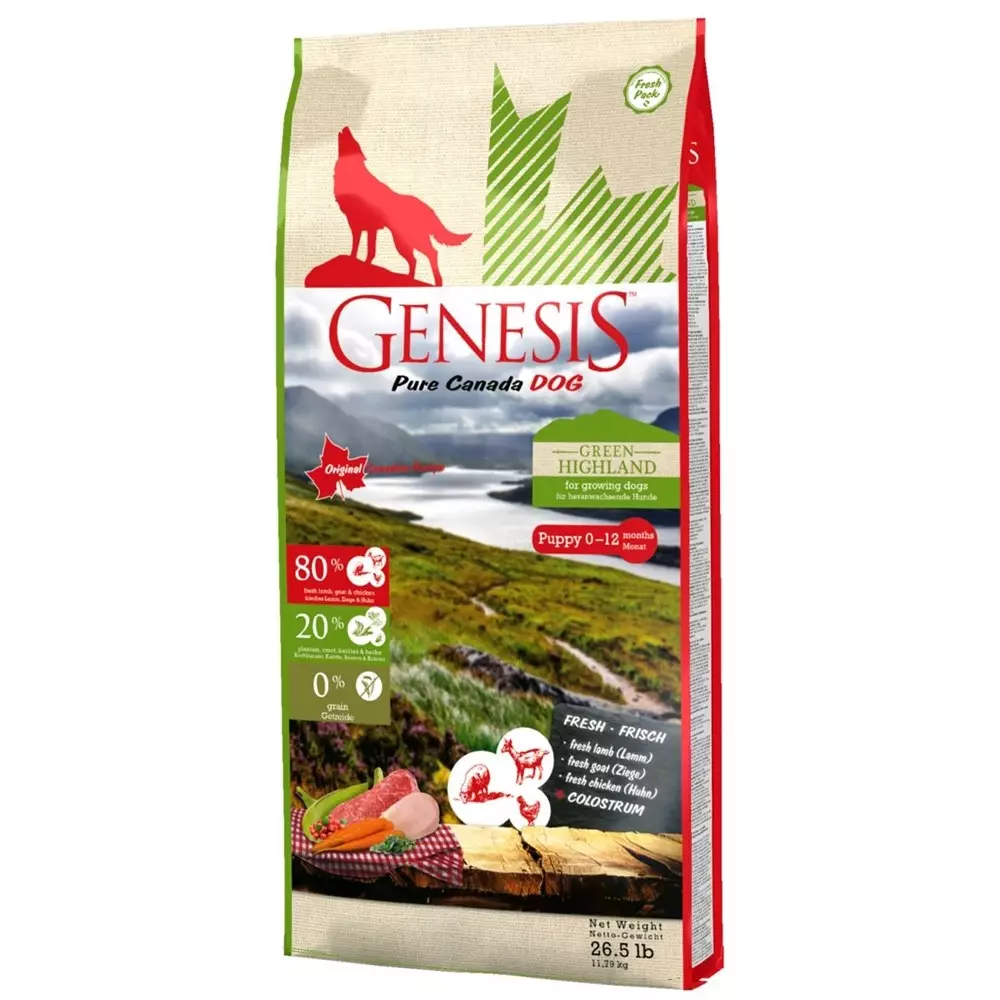 Henesis Pure Canada Feed: kutyák és macskák esetében a kiscicák és kölykök száraz ételek összetétele, áttekintése a tulajdonosok tartományáról és áttekintéséről 22741_15