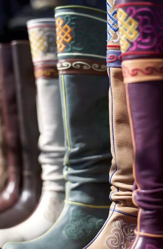 蒙古靴（63张照片）：蒙古冬季靴子和犬毛皮，高皮革和皮革黑色，点评 2291_20
