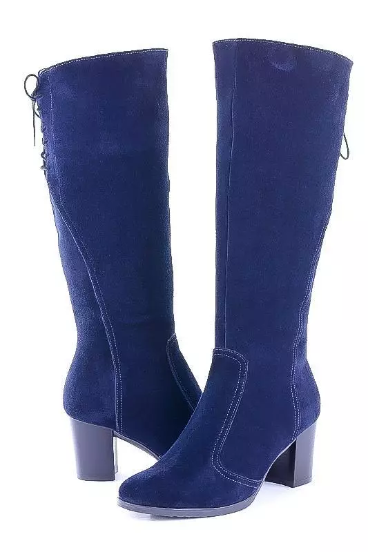 Suede Boots (102 bilder): Hva å ha på seg røde og blå kvinners modeller fra ruskind, høyt på hælen, enn å rengjøre dem 2293_77