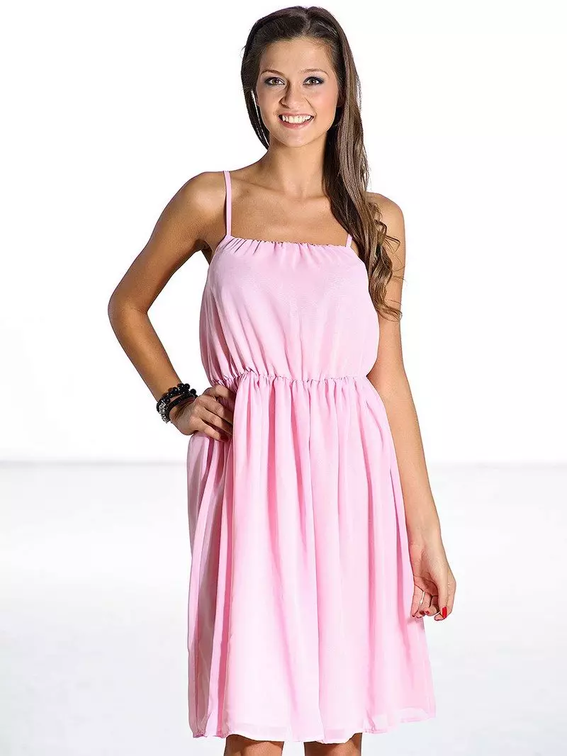 Różowa Dostosowana sukienka Sundress