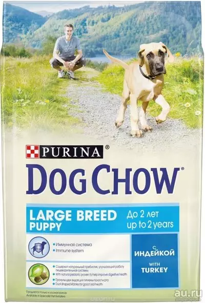 Purina Dog Chow for dogs of large breeds: puppies and adult dog food, dry food dosage and composition 23265_8
