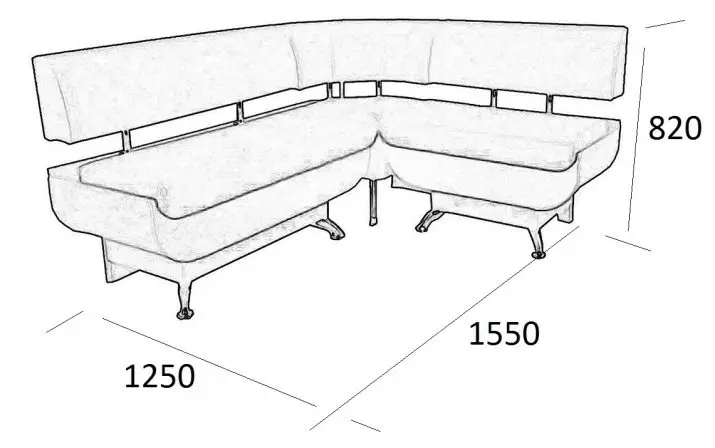 Esquinas de la cocina (107 fotos): ángulos plegables para la cocina y otras especies? Diseño de muebles modernos en grupos de almuerzos confeccionados, modelos de cuero modular en el interior. 23459_80