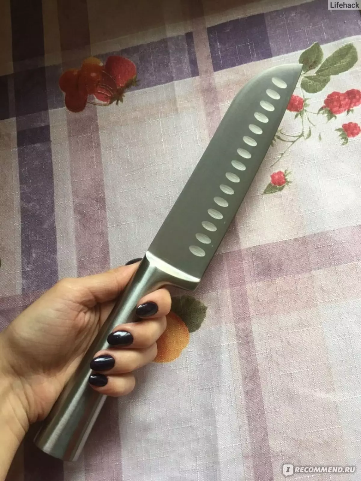 چاقو TEFAL: اجمالی از چاقو آشپزخانه، تخصص تخصص و مجموعه های دیگر. بررسی مشتری 23462_12