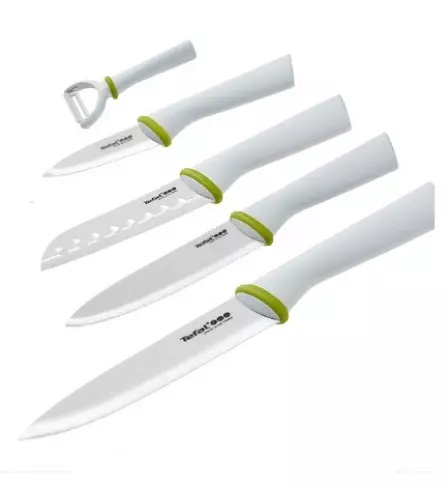 Tefal դանակներ. Խոհանոցային դանակների ակնարկ, նկարագրության փորձաքննություն եւ այլ շարք: Հաճախորդների ակնարկներ 23462_4
