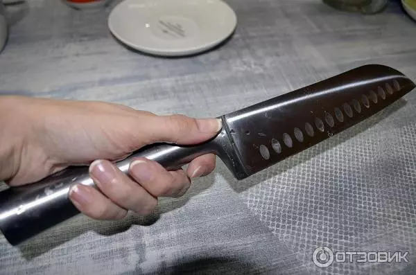 Tefal դանակներ. Խոհանոցային դանակների ակնարկ, նկարագրության փորձաքննություն եւ այլ շարք: Հաճախորդների ակնարկներ 23462_7