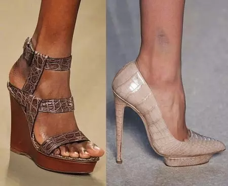 کفش های تمساح (62 عکس): چه چیزی برای پوشیدن مدل های زن از خزنده پوست و تحت تمساح 2346_8