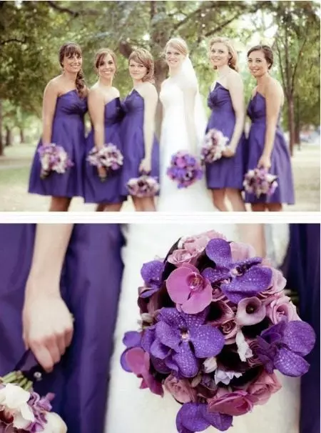 Violette jurken voor bruidmeisjes