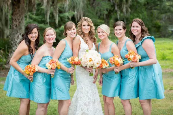 Turquoise jurken voor bruidmeisjes