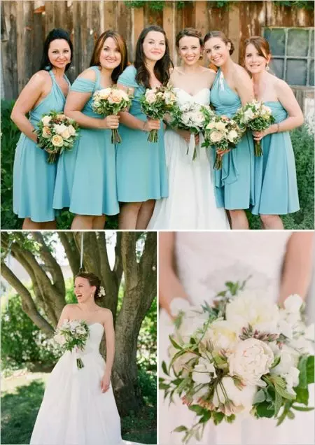 Blauwe jurken voor vriendinnen van de bruid