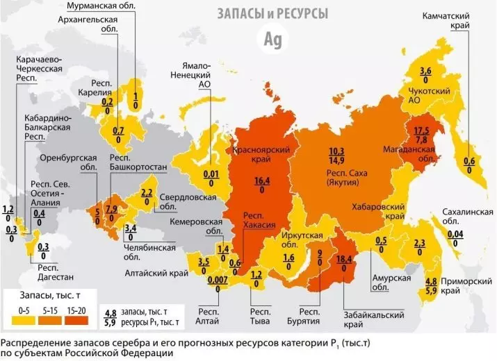 Kümüş nireden we nädip almaly? Russiýada magdan ýataklary we dünýädäki aksiýalar. Kümüş magdanlarynda kümüş nädip alýar? 23587_14