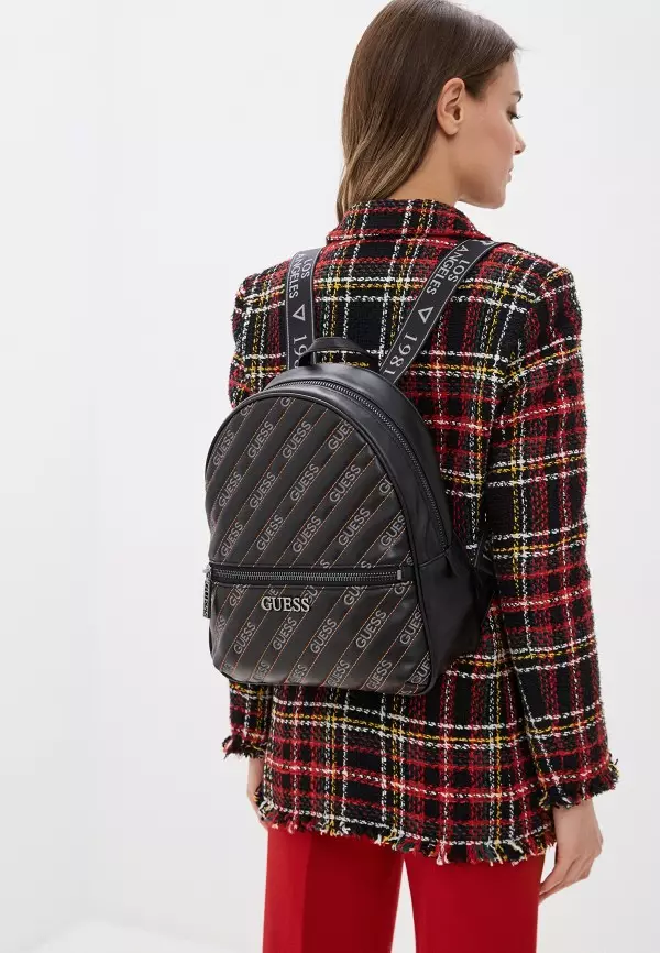 Backpacks Guess: Black and Red, White and Pink, Brown and Quilted Leather, Blue Denim, Silver and Other Models 23677_4